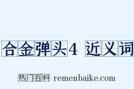 合金弹头4近义词是什么意思的图片